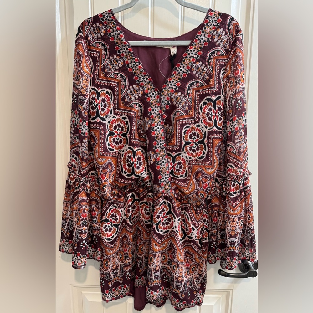 New With Tags—Chelsea & Violet “Wine and Roses” Romper—Size Medium